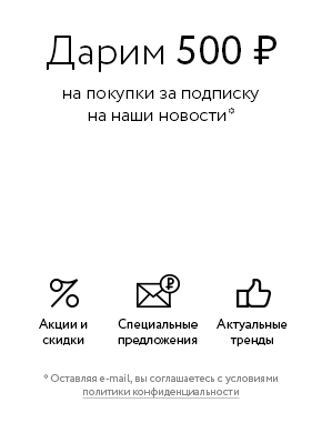 Дарим 500 ₽ на покупки за подписку на наши новости
